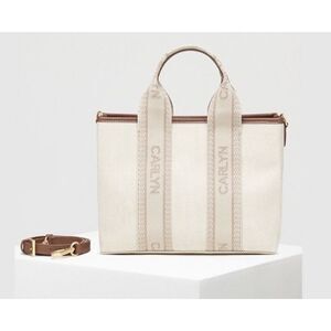 Carlyn Canvas Webbing Tote-bag in Natural / Pristine